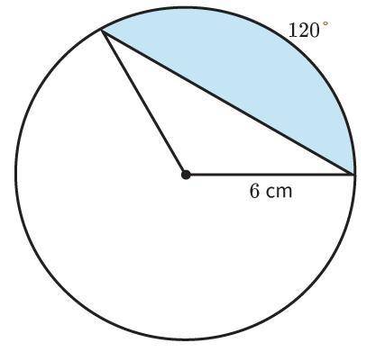 Find the area of the shaded segment. Round your answer to the nearest tenth. please give a descript