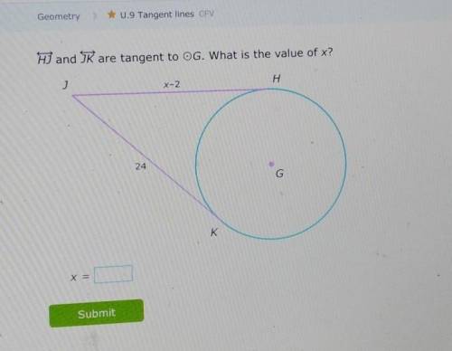 IXL question :geometry-tangent lines pls help question in the pic