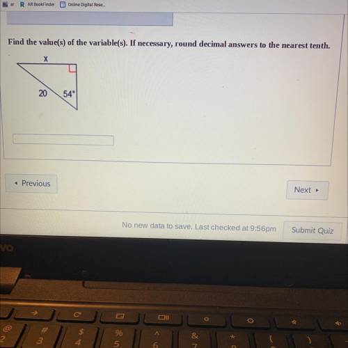 Find the value(s) of the variable(s). If necessary, round decimal answers to the nearest tenth.