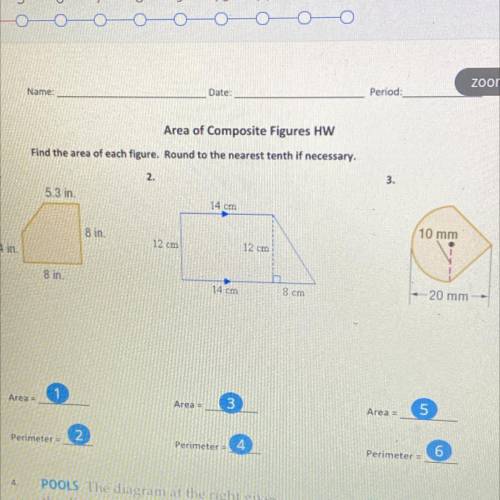 Composite figures can someone help me find out how to get the area and perimeters of each