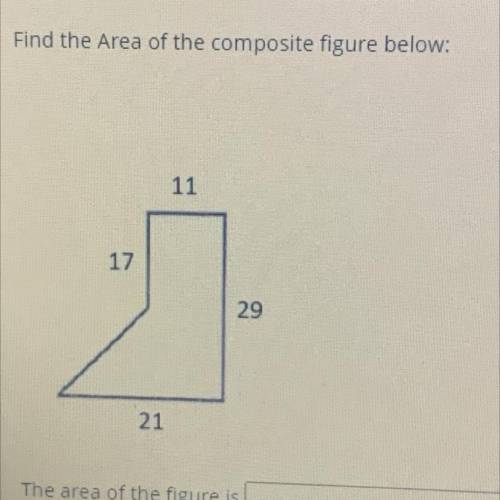 Find the area of the composite figure below: