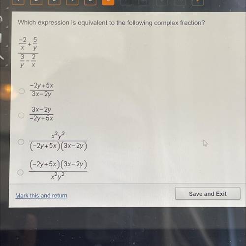 **PLEASE HELP TIMED TEST**

Which expression is equivalent to the following complex fraction?
+
х