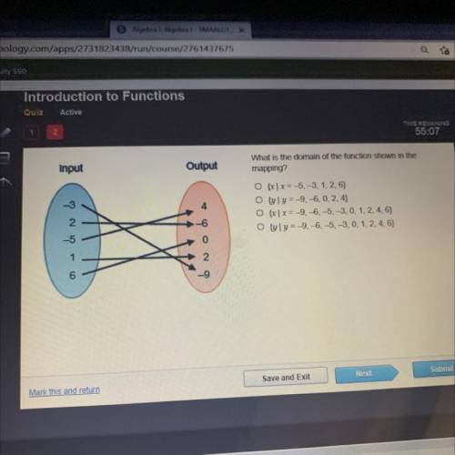 Input

Output
What is the do
mapping?
-3
4
O {x|x= -
O {yly=-
O {x|x=-
O {yly=
2.
ONY
2
6.