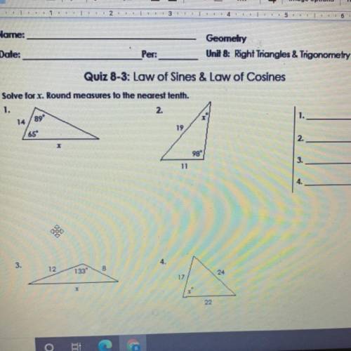 Law of sines and law of cosines