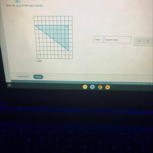 Find the area of the right triangle.