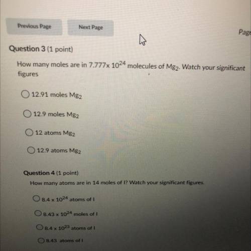 How many moles are in 7.777x 10^24 molecules of Mg2. Watch your significant
figures