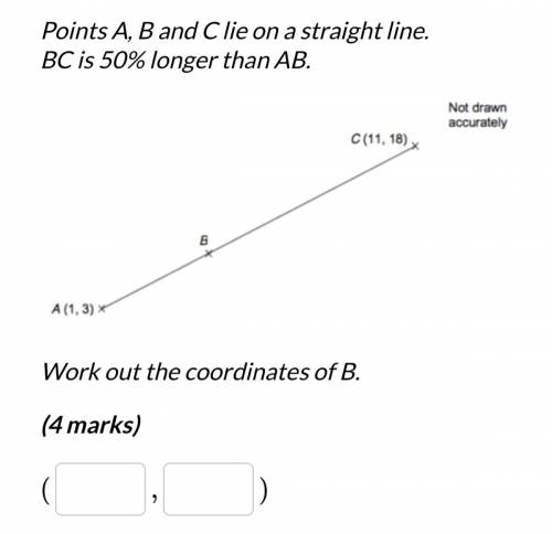 Work out the coordinates of B