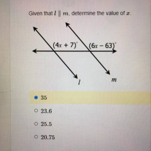 Given that L ||￼ M, determine the value of X￼