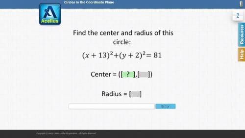 Find the center and radius of the circle