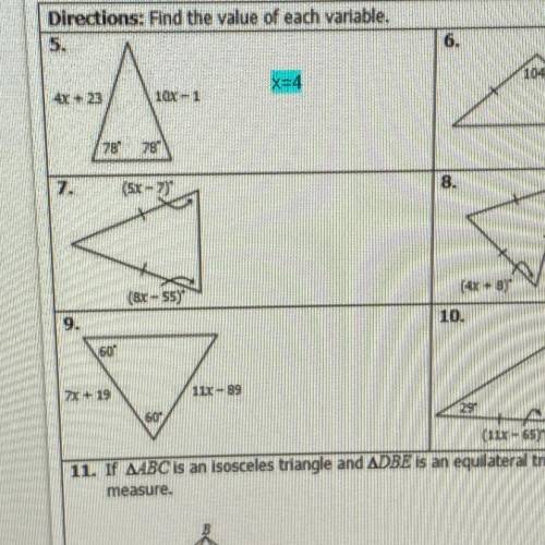 Help with math please, just 7 and 9. Please explain thanks.