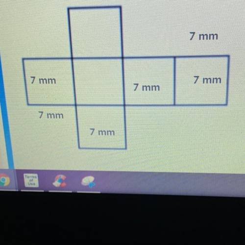 Find the surface area of the cube. (You should have at least 2 steps shown work)