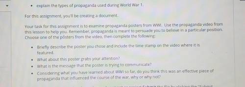 In own words please explain the types of propaganda used during ww1.​