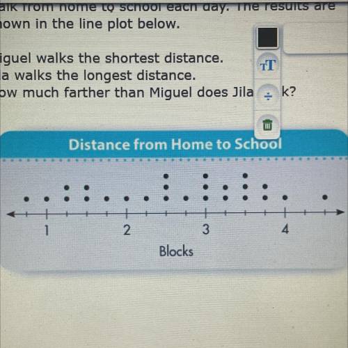 Several students were asked how many blocks they walk from home to school each day results are show