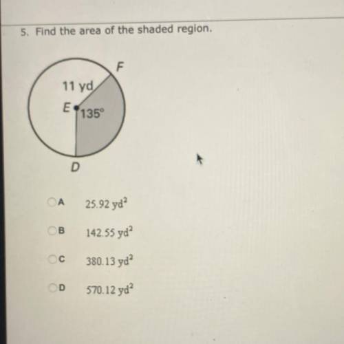 Find the area of the shaped region