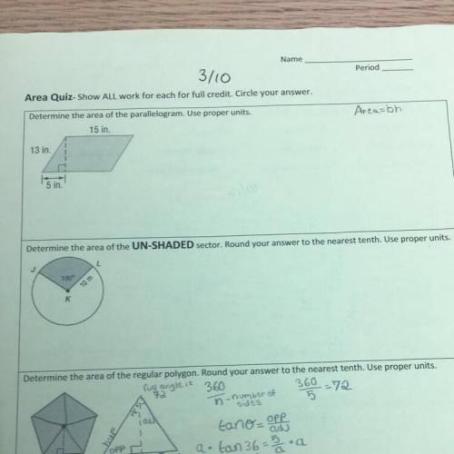 Determine the area of the parallelogram.use proper units