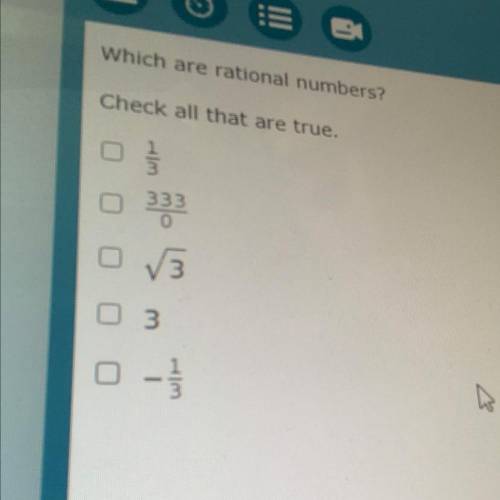 Which are rational numbers check all that are true
