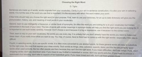 5. Compare and contrast Clemens' attitude toward word choice with that of Tighe's attitude. Use det