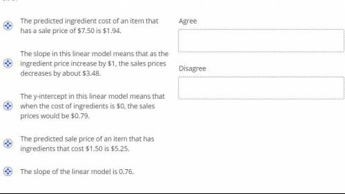 Can you tell me which statements go in agree and disagree?