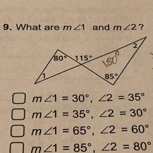 Help, what are m<1 and m<2???