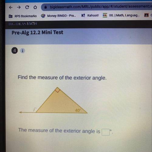 HELP ME WITH THE EXTERIOR ANGLE THANKS