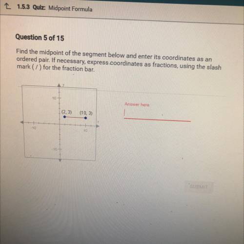 Find the midpoint of the segment