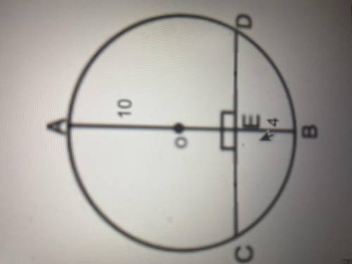 Find CE if OA=10 and BE=4