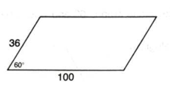 A parallelogram has a base of 100, a side length of 36, and interior angle of 60, what is the heigh