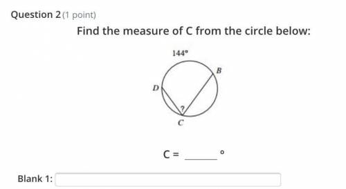Find the measure of C for the circle :