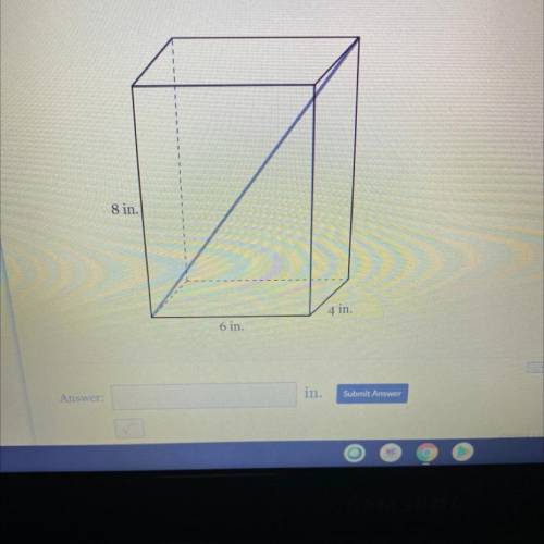 A straw is placed in a rectangular box that is 6 inches by 4 inches by 8 inches, as shown. If the s