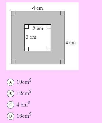 Find the area of the shaded region and choose the appropriate result.