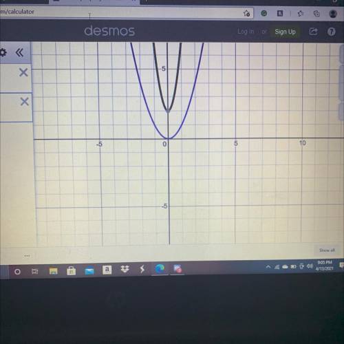 F(x) = x^2
g(x) = 5x^2 + 2
How does the graph of g(x) compare to
the graph of f(x)?
