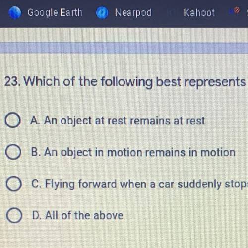 Which of the following best represents inertia?