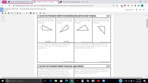 Find x, the missing side length in the right triangle 18 8