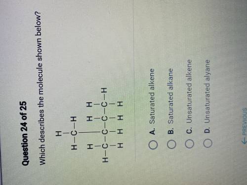 Which describes the molecule shown below?