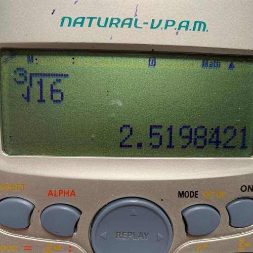 What is the solution to the equation x3 = 16?