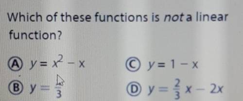 Which of these functions is not a línear function?​