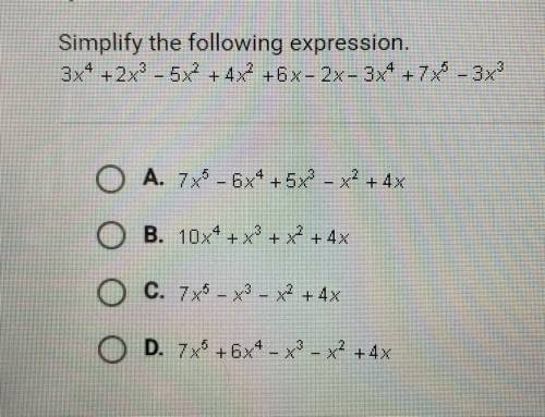 Simplify the following expression