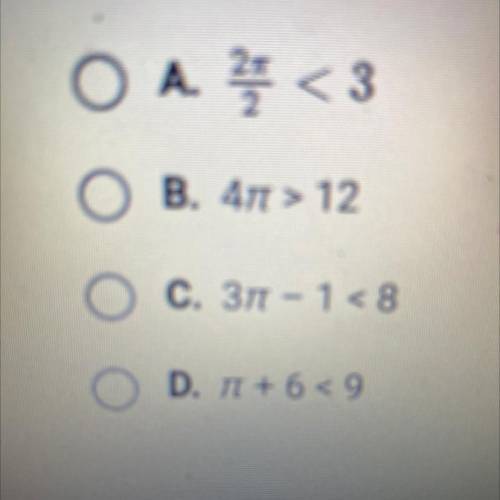 Which inequality is true?
Helpp due now