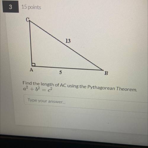 Find the length of AC using Pythagorean Theorem.