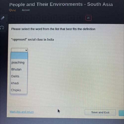 Please select the word from the list that best fits the definition

oppressed” social class in In