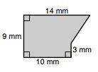 Find the area of the figure shown below and choose the appropriate result.

A. 96 mm^2
B. 102 mm^