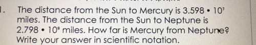 How far is mercury from Neptune?