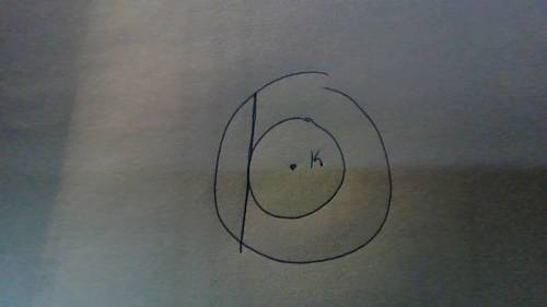 Two concentric circles with center K have radii 8 and 17. A chord for the larger circle is tangent