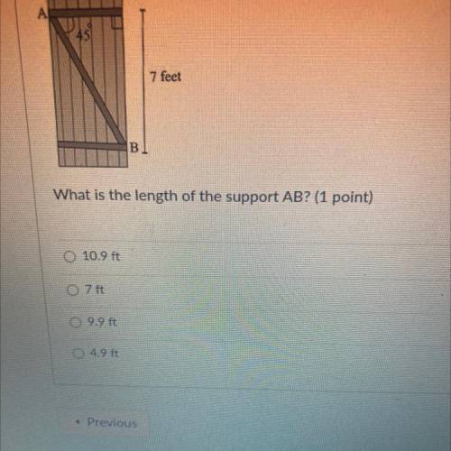 What is the length of the support AB?