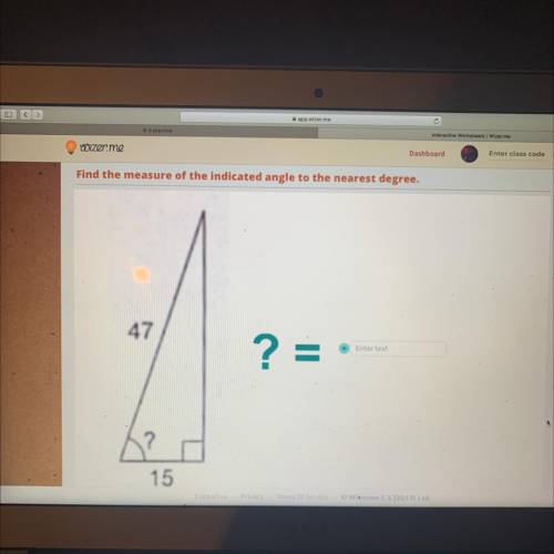 Find the measure of the indicated angle to the nearest degree