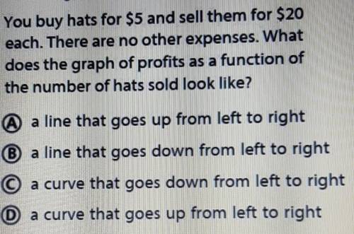 What foes the graph of profits as a function of the number of hats sold look like?​