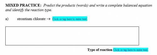 uh id.k how to fill this out, i mean the type of reaction part is obvious but id.k what to put in t