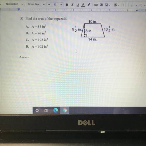 Can someone please help me find the area of the trapezoid.