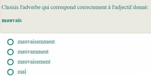 Choisis l'adverbe qui correspond correctement à l'adjectif donné: