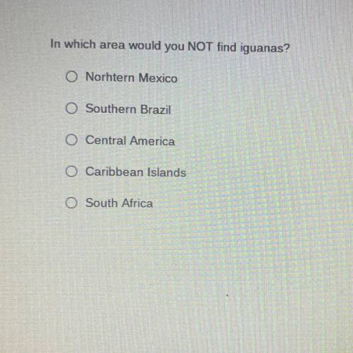 Which area would you not find iguanas￼?